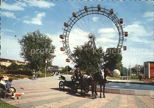 Wien Prater Riesenrad Pferdekutsche Kat. Wien