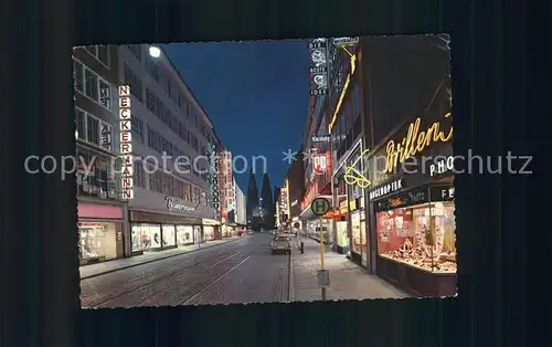 Bremen Obernstrasse bei Nacht Kat. Bremen