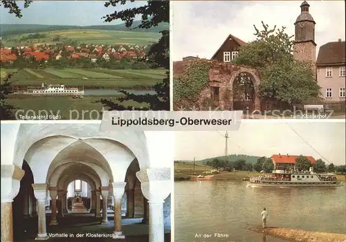 Lippoldsberg Teilansicht Klosterhof Vorhalle Klosterkirche Weser Faehre Kat. Wahlsburg