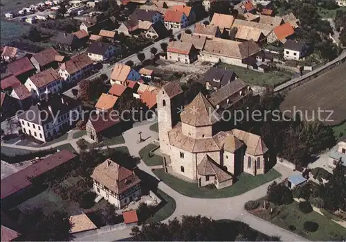 Ottmarsheim Haut Rhin Vue aerienne de l eglise octagonale  Kat. Ottmarsheim