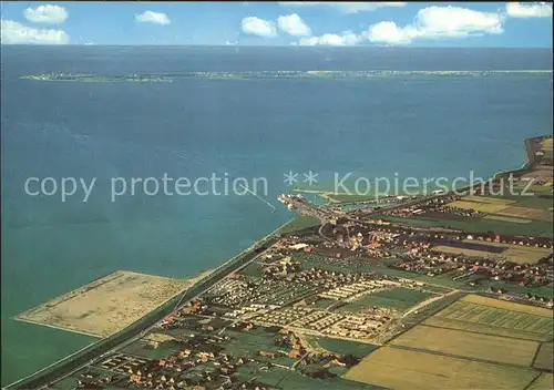 Norddeich Ostfriesland im Hintergrund Norderney Fliegeraufnahme Kat. Norden