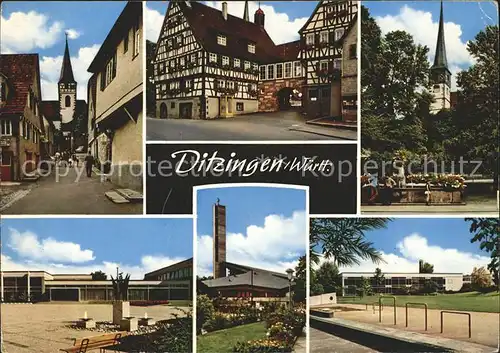 Ditzingen Altstadt Fachwerkhaeuser Kirche Schule Kat. Ditzingen