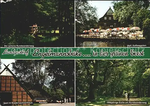 Endel Vechta Landgasthof Egelmannsbaeke Rundwanderweg Kaffeegarten Niedersachsenhaus Pavillon 1000jaehrige Eiche Kat. Visbek