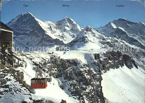 Maennlichen Luftseilbahn Bergstation Hotel Eiger Moench Jungfrau Kat. Maennlichen