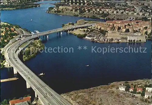 Stockholm Essingeleden Fliegeraufnahme Kat. Stockholm