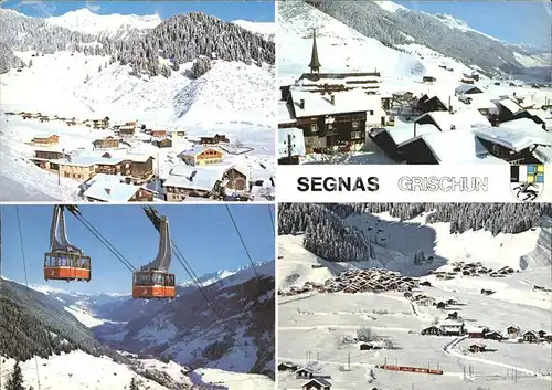 Segnas Skigebiet von Disentis Piz Ault Kabinenbahn Bergbahn Kat. Segnas