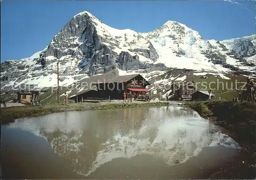 Kleine Scheidegg Wengen mit Eiger und Moench Berner Alpen Kat. Scheidegg Kleine