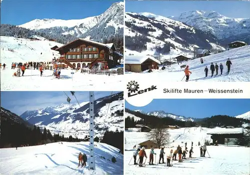 Lenk Simmental Skilifte Mauren Weissenstein Skischule Wintersportplatz Alpenpanorama Kat. Lenk Simmental