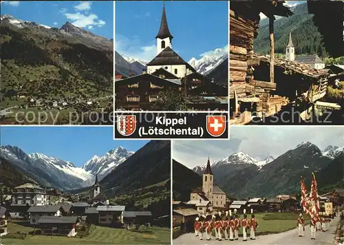 Kippel Panorama Loetschental Alpen Kirche Musikkapelle  Kat. Kippel