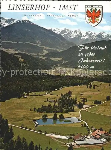 Imst Tirol Alpenhotel Linserhof oetztaler Pitztaler Alpen Fliegeraufnahme Kat. Imst