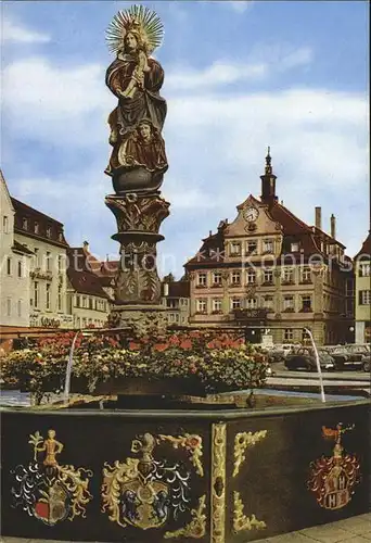Schwaebisch Gmuend Marienbrunnen oberer Marktplatz Rathaus Kat. Schwaebisch Gmuend