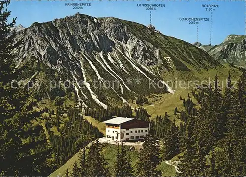 Nesselwaengle Tirol Gimpelhaus Blick gegen Krinnenspitze Krinnenalpe Kat. Nesselwaengle