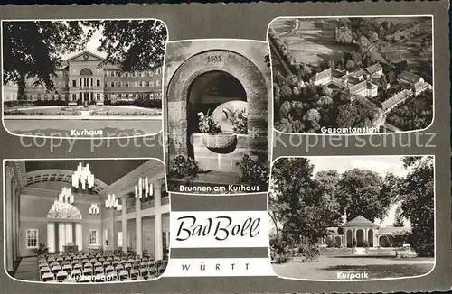 Bad Boll Kurhaus Brunnen Kurpark Kirchensaal Kat. Boll