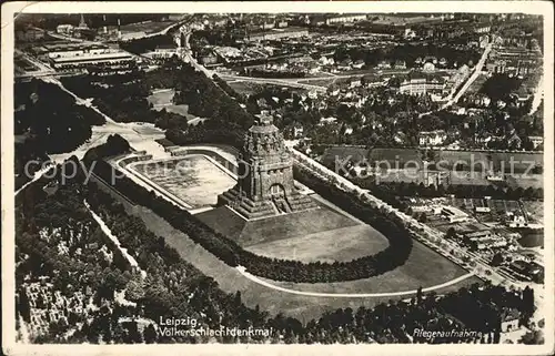 Leipzig Voelkerschlachtdenkmal Fliegeraufnahme Kat. Leipzig