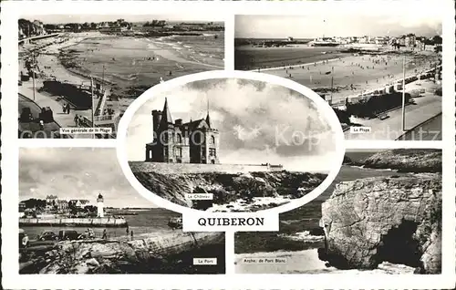 Quiberon Morbihan Vue generale Plage Chateau Arche du Port Blanc Kat. Quiberon