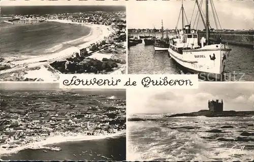 Quiberon Morbihan Plage vue aerienne Bateau Chateau Kat. Quiberon