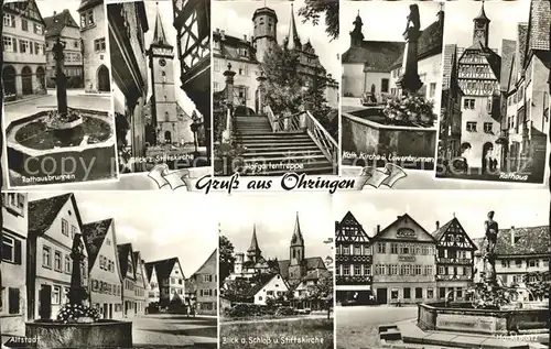 oehringen Hohenlohe Brunnen Kirche Treppe Rathaus Altstadt Schloss Marktplatz