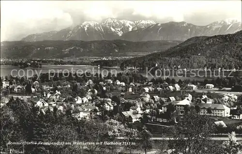 Krumpendorf Woerther See Panorama mit Hochobir Karawanken Kat. Krumpendorf am Woerther See