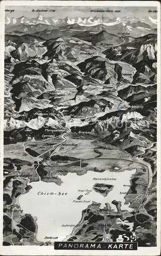 Chiemsee Panoramakarte Nr 113 Kat. Chiemsee
