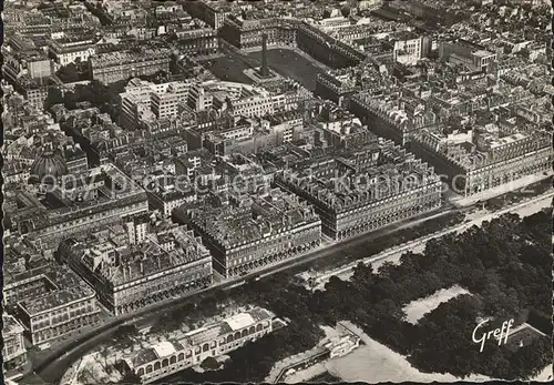 Paris Vue aerienne La Rue de Rivell Rue de Castiglione Place et Colonne Vendome Kat. Paris