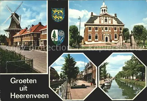 Heerenveen Muehle Rathaus Kanaele Kat. Heerenveen