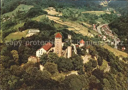 Heppenheim Bergstrasse Starkenburg mit Kirschhausener Talblick Fliegeraufnahme Kat. Heppenheim (Bergstrasse)