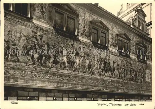 Dresden Fuerstenzug am Schloss Kat. Dresden Elbe