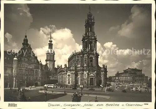 Dresden Georgentor Schloss Katholische Hofkirche Opernhaus Kat. Dresden Elbe