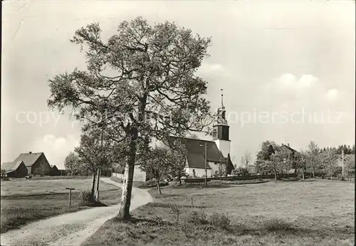 Schellerhau Ortsblick mit Kirche Kat. Altenberg