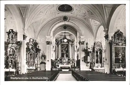 Weilheim Oberbayern Pfarrkirche innen Kat. Weilheim i.OB