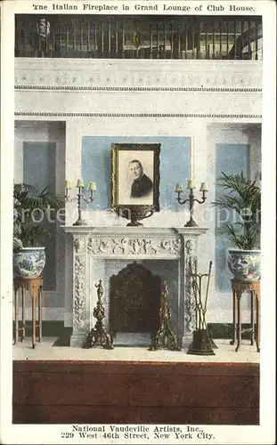 New York City Italian Fireplace in Grand Lounge of Club House / New York /