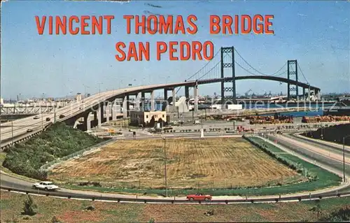 San Pedro California Vincent Thomas Bridge Suspension Bridge Terminal Island Kat. San Pedro