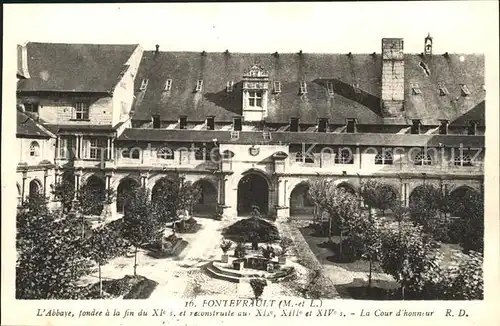 Fontevraud l Abbaye Abbay fondee XI siecle Cour d honneur Kat. Fontevraud l Abbaye
