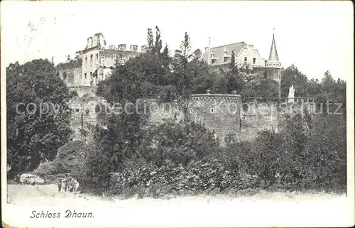 Dhaun Schloss Bahnpost Kat. Hochstetten Dhaun