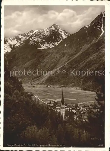 Laengenfeld Oetztal gegen Geigenkamm Alpenpanorama Kat. Laengenfeld