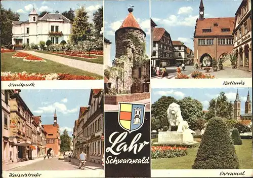 Lahr Schwarzwald Rathaus Ehrenmal Kaiserstrasse Stadtpark Kat. Lahr