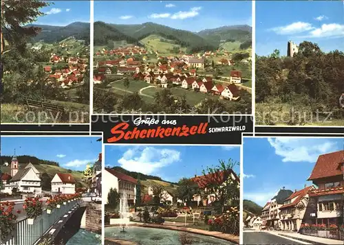 Schenkenzell Bruecke Brunnen Strassenansicht Burg  Kat. Schenkenzell Schwarzwald