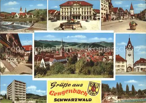 Gengenbach Stadtplatz Brunnen Tor Schwimmbad  Kat. Gengenbach Schwarzwald