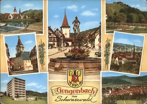 Gengenbach Kirche Tor Brunnen Hochhaus  Kat. Gengenbach Schwarzwald