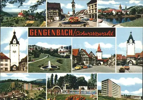 Gengenbach Tor Schwimmbad Brunnen Kat. Gengenbach Schwarzwald