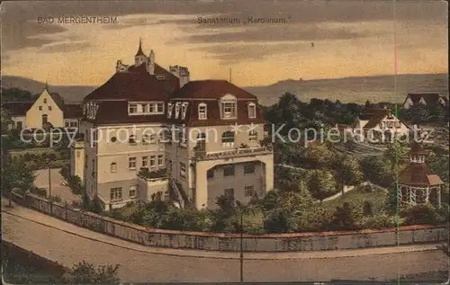 Bad Mergentheim Sanatorium Karolinum Kat. Bad Mergentheim