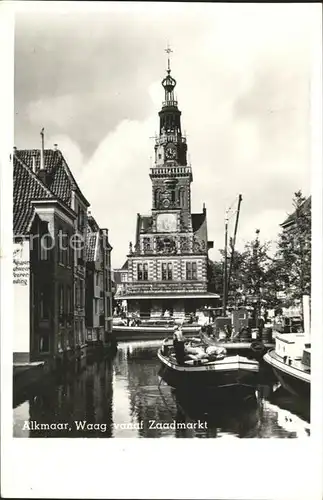 Alkmaar Waag vanaf Zaadmarkt Boot Kat. Alkmaar