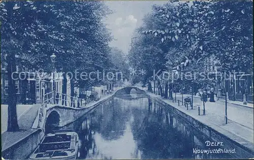 Delft Vrouwjuttenland Gracht Kanal Kat. Delft