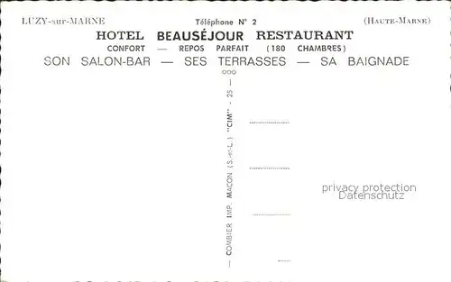 Luzy sur Marne Hotel Beausejour Restaurant Bateau Etang Chateau Kat. Luzy sur Marne