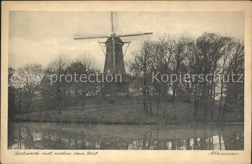 Alkmaar Botwerk met molen van Piet Windmuehle Kat. Alkmaar