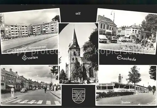 Enschede Velveflat Gronaustraat Markt Haaksbergerstraat Station Kerk Kat. Enschede