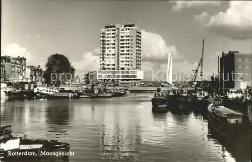 Rotterdam Maasgezicht Schiff Hochhaus Kat. Rotterdam