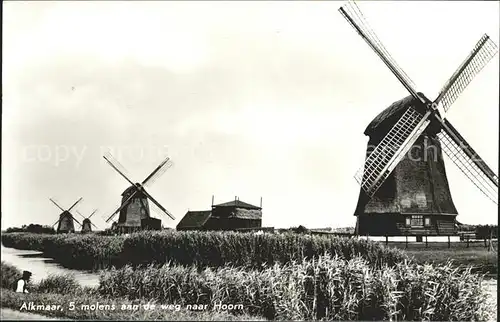 Alkmaar Molens aan de weg naar Hoorn Windmuehle Kat. Alkmaar