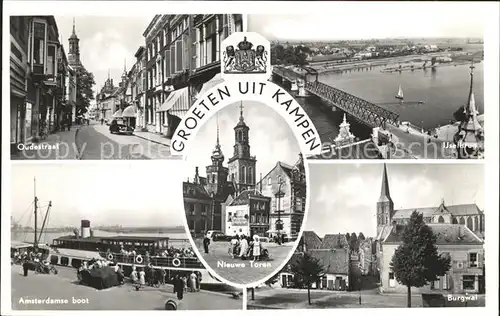 Kampen Niederlande Oudestraat Ijselbrug Amsterdamse boot Burgwal Toren Kat. Kampen