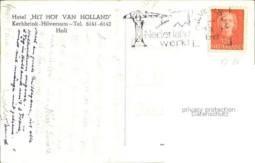 Hilversum Hotel Het Hof van Holland Hall Kat. Hilversum